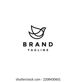 Logo-Design für kreatives abstraktes Premium-Bird-Line-Symbol
