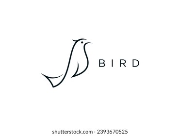 Creative abstract premium bird line icon logo design color editable vector illustration	