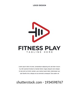 Creative abstract premium fitness sport body building and play icon logo design color editable vector illustration