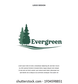 Creative abstract premium pine evergreen icon logo design color editable vector illustration
