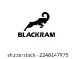creative abstract ram horn Sheep bighorn attack logo vector symbol	
