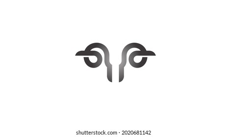 Creative Abstract Ram Horn Sheep Bighorn Head Logo Vector Symbol