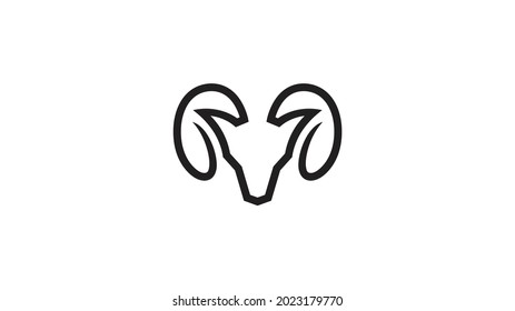 creative abstract ram horn Sheep bighorn head logo vector symbol