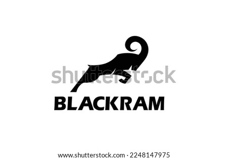 creative abstract ram horn Sheep bighorn attack logo vector symbol	