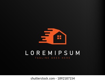 Kreatives abstraktes Design des Logos für Immobilien. Vektorgrafik des abstrakten Hauses für Unternehmen. Modern gestaltete Logo-Design-Symbol-Vorlage