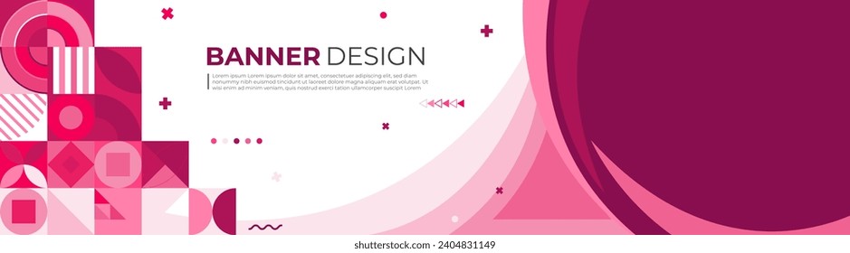 creative abstract red banner design template