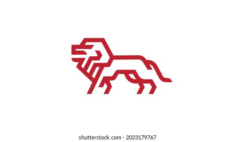 Creative Abstract Red Lion Logo Vector