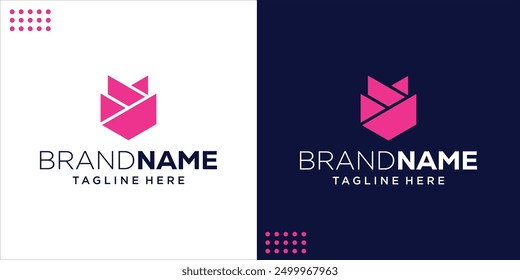 Abstraktes Rosenblumen-Logo, Design-Inspiration, Illustration, Vektorgrafik
