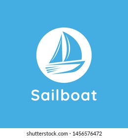 creative abstract Sailboat logo. This logo icon incorporate with sailboat and company name creative way. It will be suitable for sailboat or sea related.