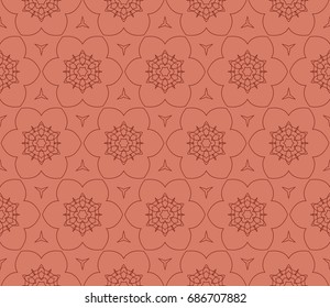 creative abstract seamless background, geometric floral pattern. brown color. for design fabric print, textile, wallpaper