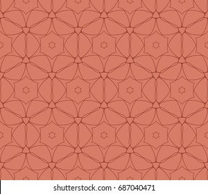 creative abstract seamless background, geometric floral pattern. brown color. for design fabric print, textile, wallpaper