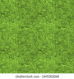 Creative abstract seamless background with strange patterns. 