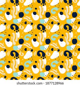 Creative Abstract Seamless pattern. Hand Drawn textures. Design for posters, cards, invitations, headers, covers, placards, brochures, flyers, mugs, pillows, t-shirts.