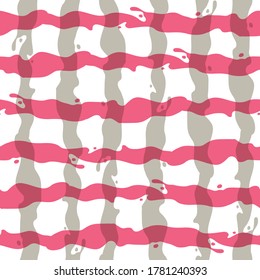 Creative abstract seamless pattern with splashing colors and vibrant stripes, vector repeat background design for web and print