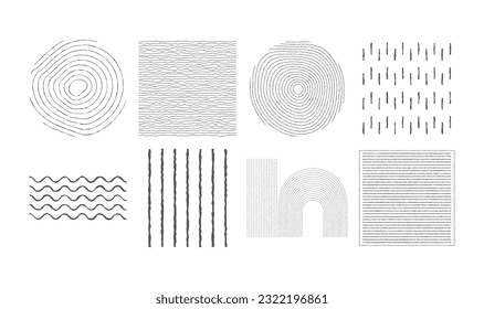 Conjunto abstracto creativo de composición artística minimalista ideal para la decoración de paredes. diseño vectorial de elementos de afiches abstractos modernos, ilustración vectorial