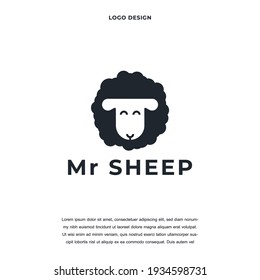 Diseño del logotipo del icono del ovino abstracto creativo del logotipo del animal de oveja color de la ilustración del vector editable