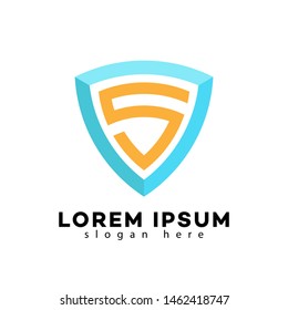Creative Abstract Shield Letter S Logo Design Vector Symbol Illustration