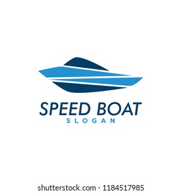 creative abstract ship boat logo design vector