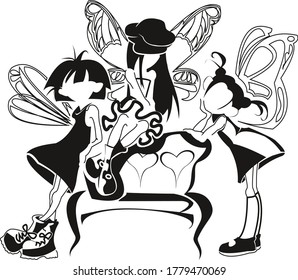 Siluetas creativas abstractas de las Fe. Ilustración vectorial en capas fácil de editar. 