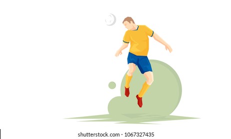 Creative abstract soccer player. Soccer Player Kicking Ball. Flat Vector illustration