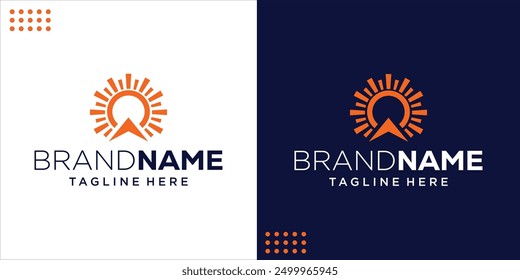 Creative Abstract Solar and Upward Arrow Logo, Design Inspiration, Illustration, Vector
