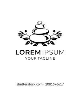 Creative abstract spa stones  logo design vector 
