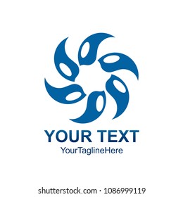 Creative abstract spin, twist, rotate vector logo design template element. Colored blue concept icon