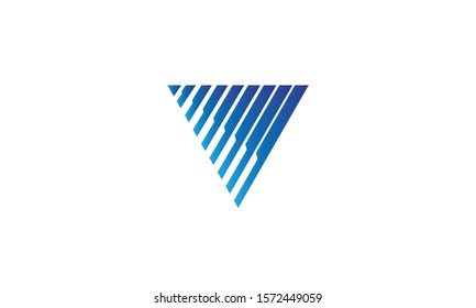 creative abstract strong and balanced triangle logo a template vector icon with gradations of color