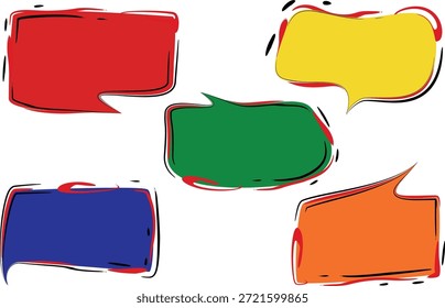 creative abstract stylized colorful hand drawn doodle speech bubbles