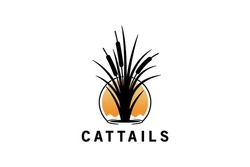 Creative Abstract Sunset Cattail Logo Design