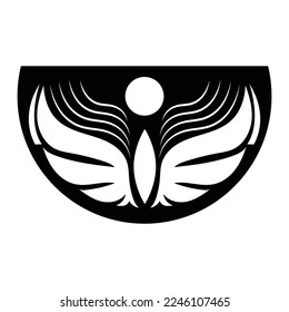 Creative abstract symbol black illustration template vector.