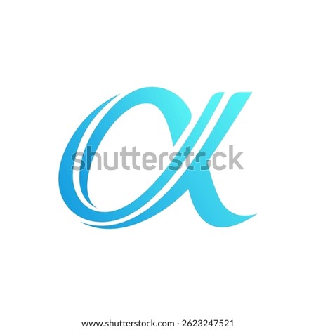 Creative Abstract Symbol with Stylized Alpha