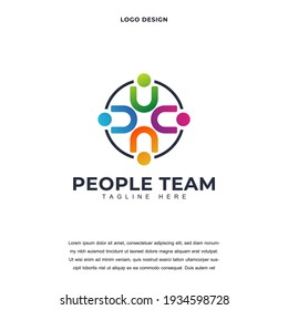 Creative abstract team community icon logo design color editable vector illustration