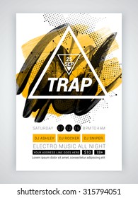 Creative abstract template, banner or flyer design for Musical Party celebration.