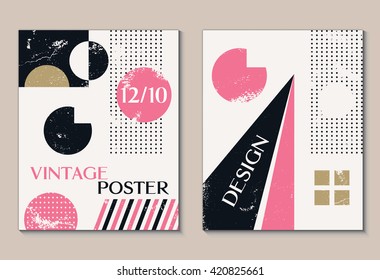 Creative abstract textured design cover notebook. Vintage geometric cover business notebook or planner. Creative minimal design printable art card, flyer or banner. Art printable design.