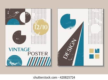 Creative abstract textured design cover notebook. Vintage geometric cover business notebook or planner. Creative minimal design printable art card, flyer or banner. Art printable design.