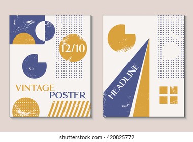 Creative abstract textured design cover notebook. Vintage geometric cover business notebook or planner. Creative minimal design printable art card, flyer or banner. Art printable design.