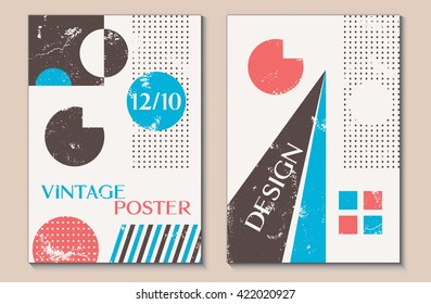 Creative abstract textured design cover notebook. Vintage geometric cover business notebook or planner. Creative minimal design printable art card, flyer or banner. Art printable design.