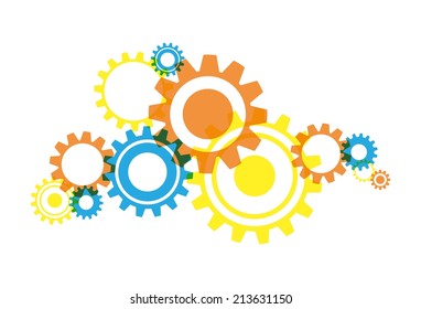 Creative Abstract Transparent Cogwheels vector illustration