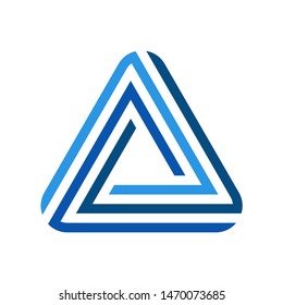 Creative abstract triangle logo design vector with line art style. Abstract letter A logo
