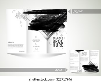 Creative abstract Trifold Brochure, Template or Flyer design with front and back page presentation for your Business. 