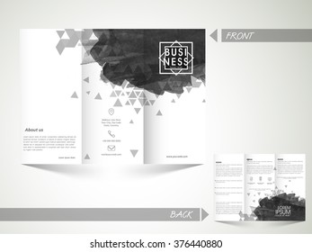 Creative abstract Trifold Brochure, Template or Flyer design with front and back page presentation for your Business. 
