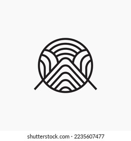 creative abstract tunnel iconic logo vector design template with outline, modern and minimalist styles isolated on white background.