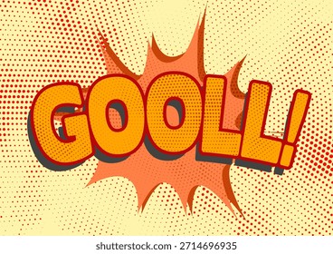 Creative abstract typography design featuring a soccer ball and gool concept vector illustration
