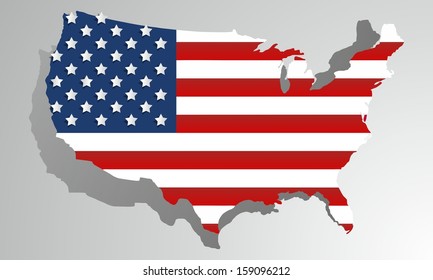 Creative abstract USA map vector illustration