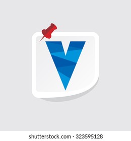 creative abstract V alphabet vector illustration 