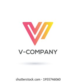 Creative abstract V letter logo design vector template