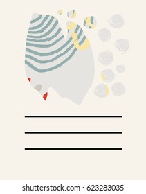 Creative abstract vector art card or poster in pastel colors. Hand drawn textures. Birthday, anniversary, Valentin’s day, party invitations, wedding, covers.