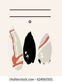 Creative abstract vector art card or poster. Hand drawn textures. Birthday, anniversary, Valentin’s day, party invitations, wedding, covers.
