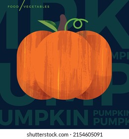 Creative abstract vector art illustration of a pumpkin vegetable icon